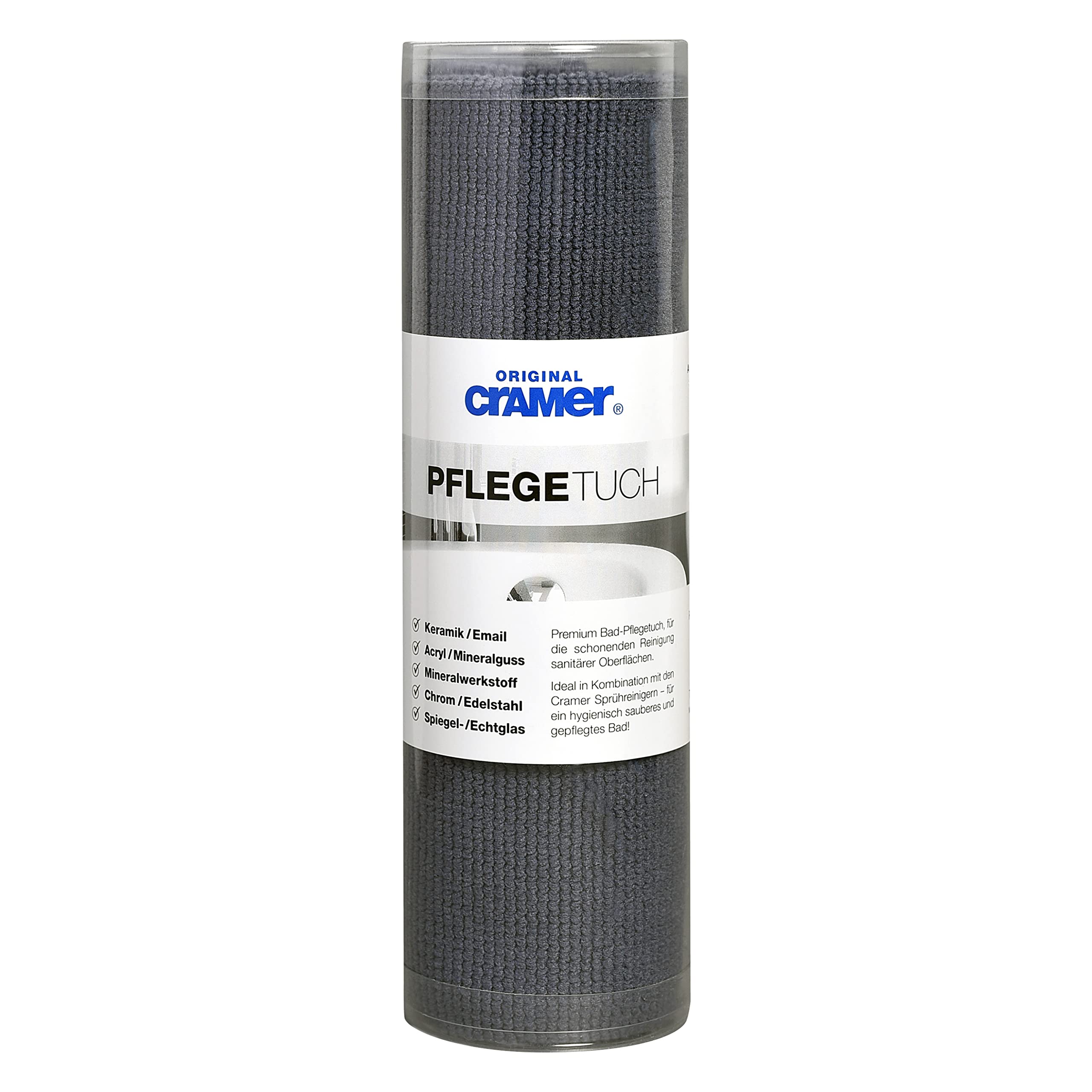 Cramer Premium Bathroom Care Cloth 40 x 40 cm - Professional and Gentle Cleaning of Mineral Cast, Acrylic, Enamel, Chrome, Glass, Coloured Fittings and Much More, Guaranteed Scratch-Free