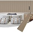 JINDOLI WPC Wall Panels for Interior Wall Decor 8 Pack 107x6 Inch 3D Wall Panels Wood Decorative Wall Paneling,Living Room,Dining Room,Kitchen,Bedroom,Office,Wall Decoration,Light Grey