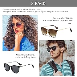 SUNGAIT Vintage Round Sunglasses for Women Men
