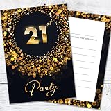 Olivia Samuel 21st Birthday Invitations & Envelopes - Pack of 20 - Black Gold view 6
