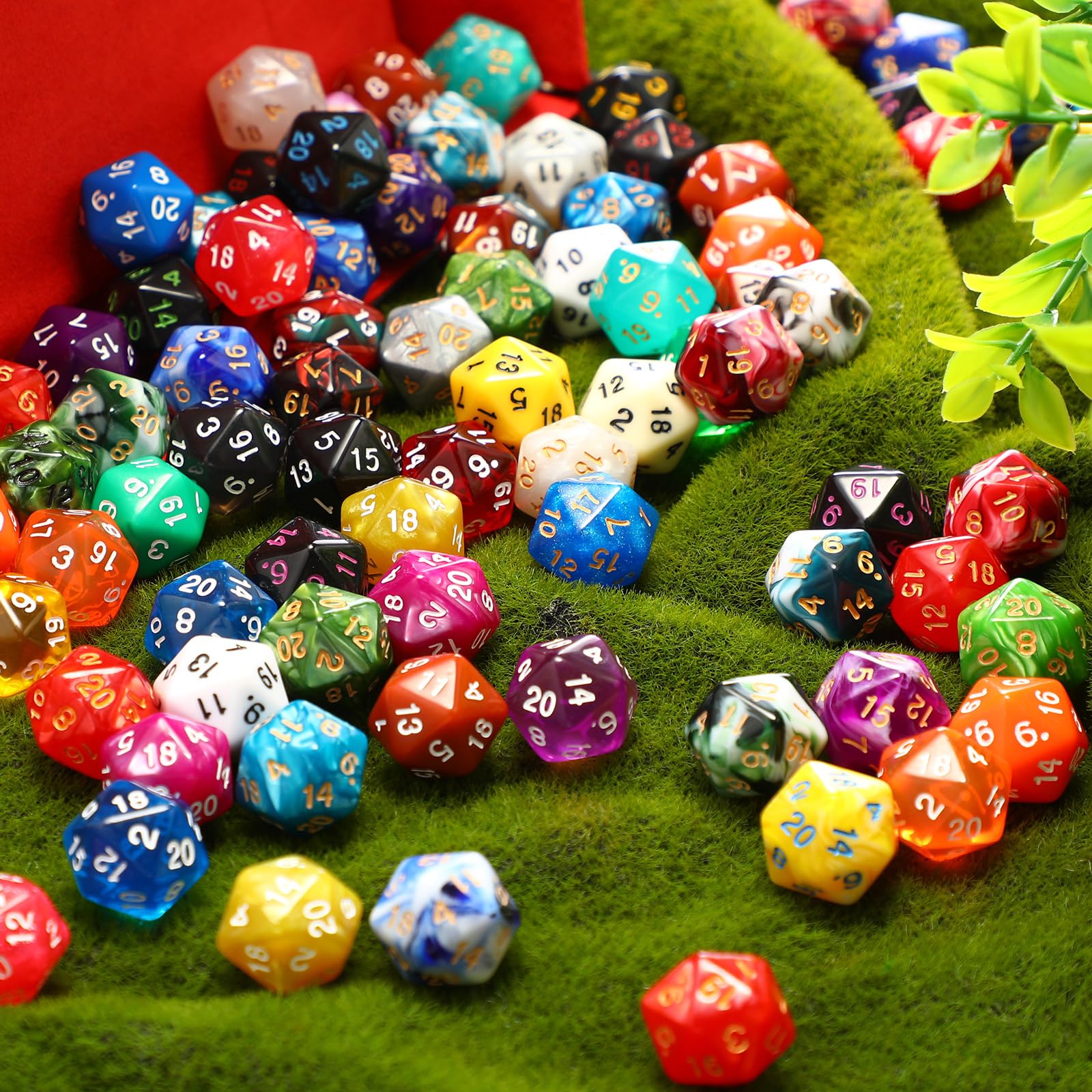 Skylety 500 Pieces Polyhedral Dice Sets with Black Pouch Compatible with RPG MTG Tabletop Role Playing Table Games Multi Colored Assortment (20 Sided Style)