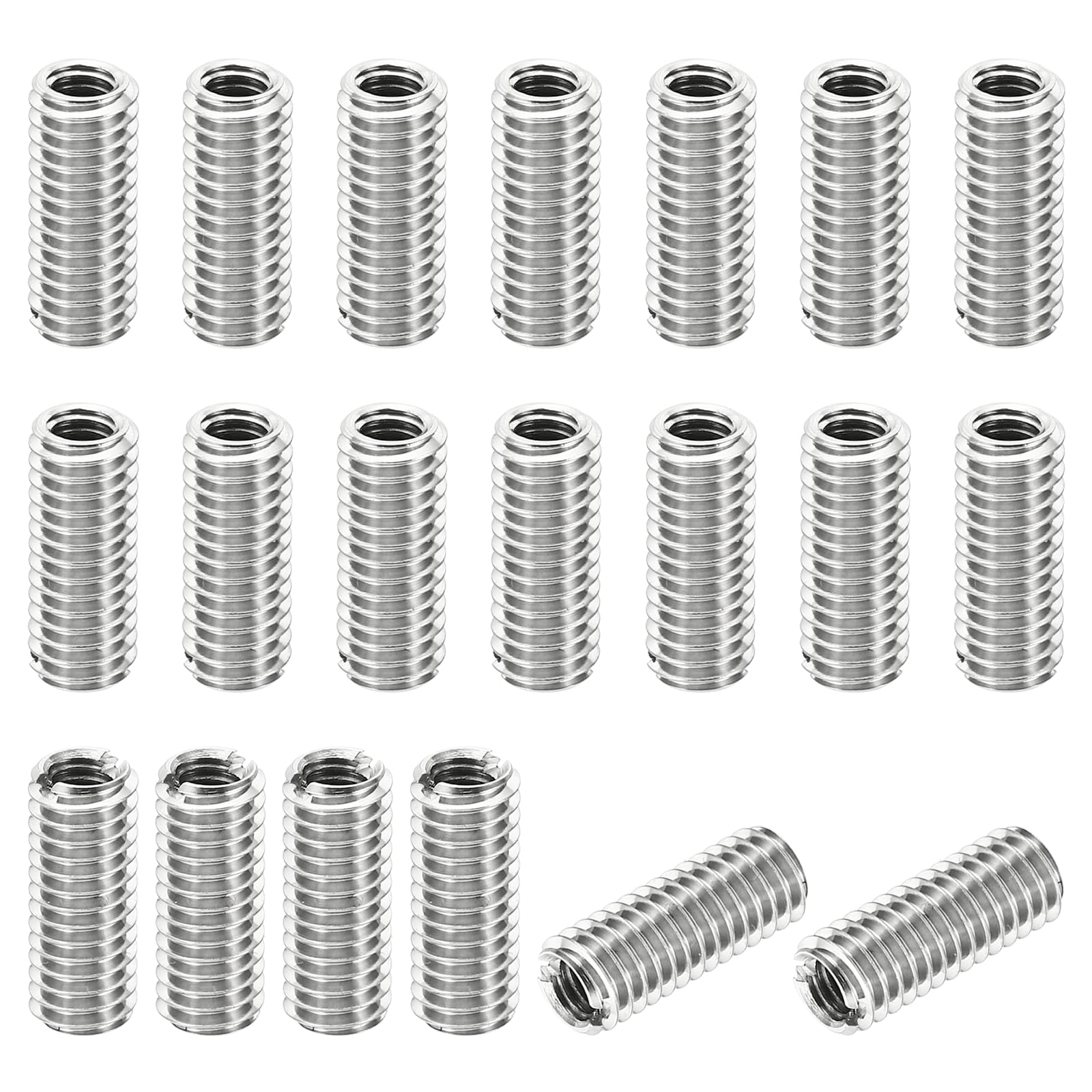 PATIKIL Thread Adapters Sleeve Reducing Nut, 20 Pcs M6x1 Male to M4x0.7 Female Repairing Insert Nut Screw Reducer Stainless Steel Fastener 15mm