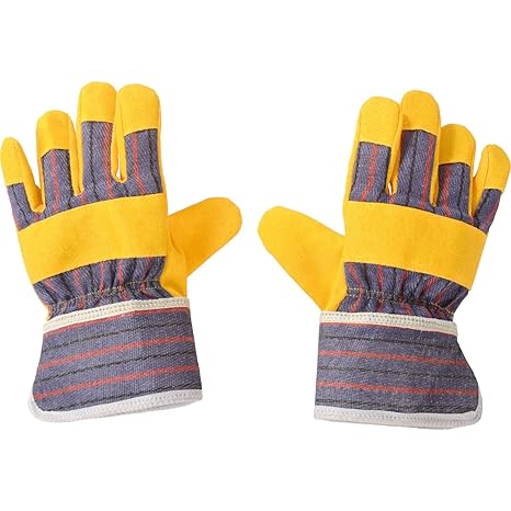 EDUPLAY 150110 Kinder Bauarbeiter-Handschuhe, gelb/blau/rot (1 Paar)
