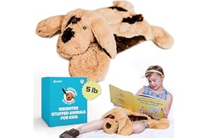 Weighted Stuffed Animals for Anxiety by Lakikid, 5 lbs Weighted Lap Pad for Kids & Adults Best Multi Sensory Experience for Calm & Focus On The Go