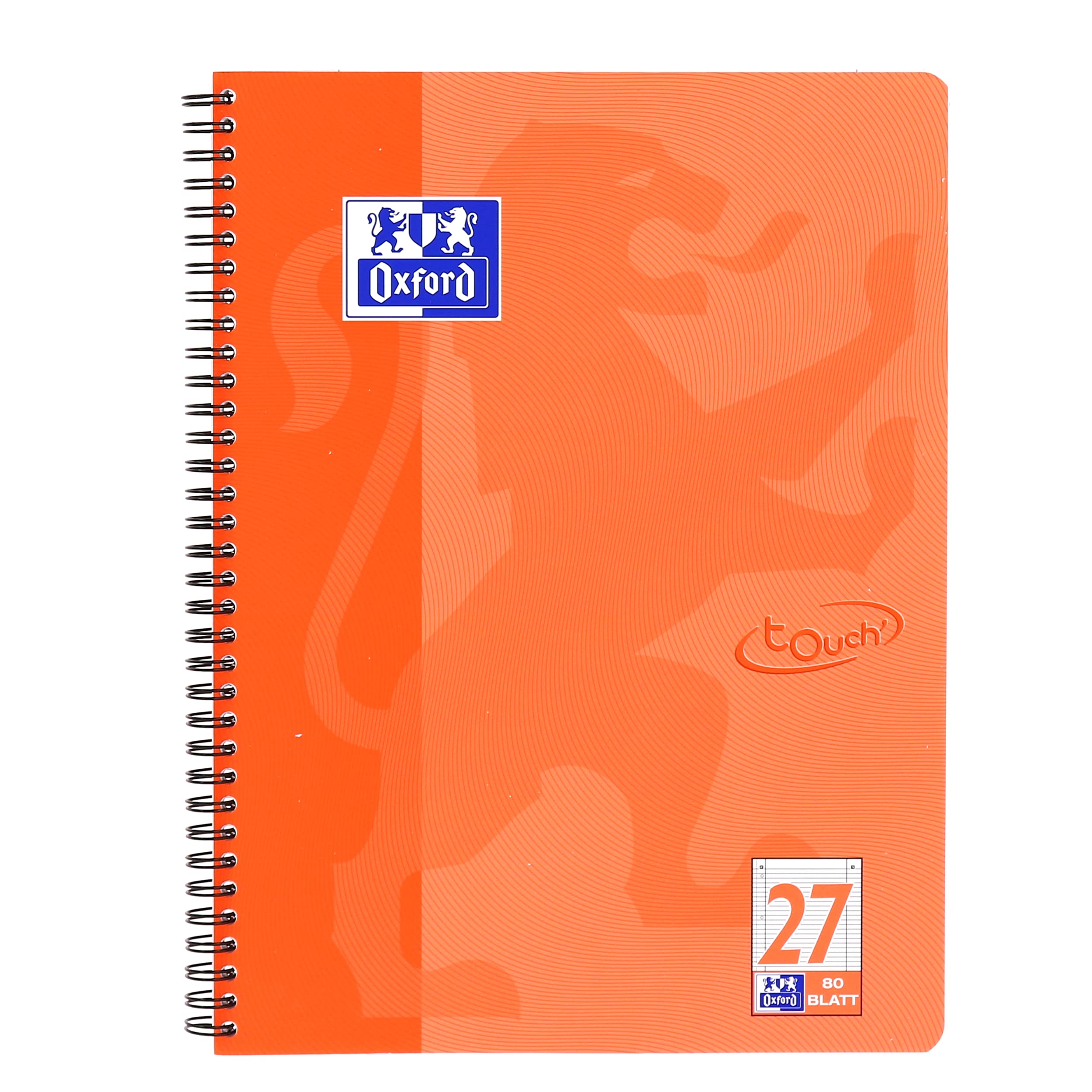 Oxford Touch A4 Notepad Ruled with Double Margin 80 Sheets Coral