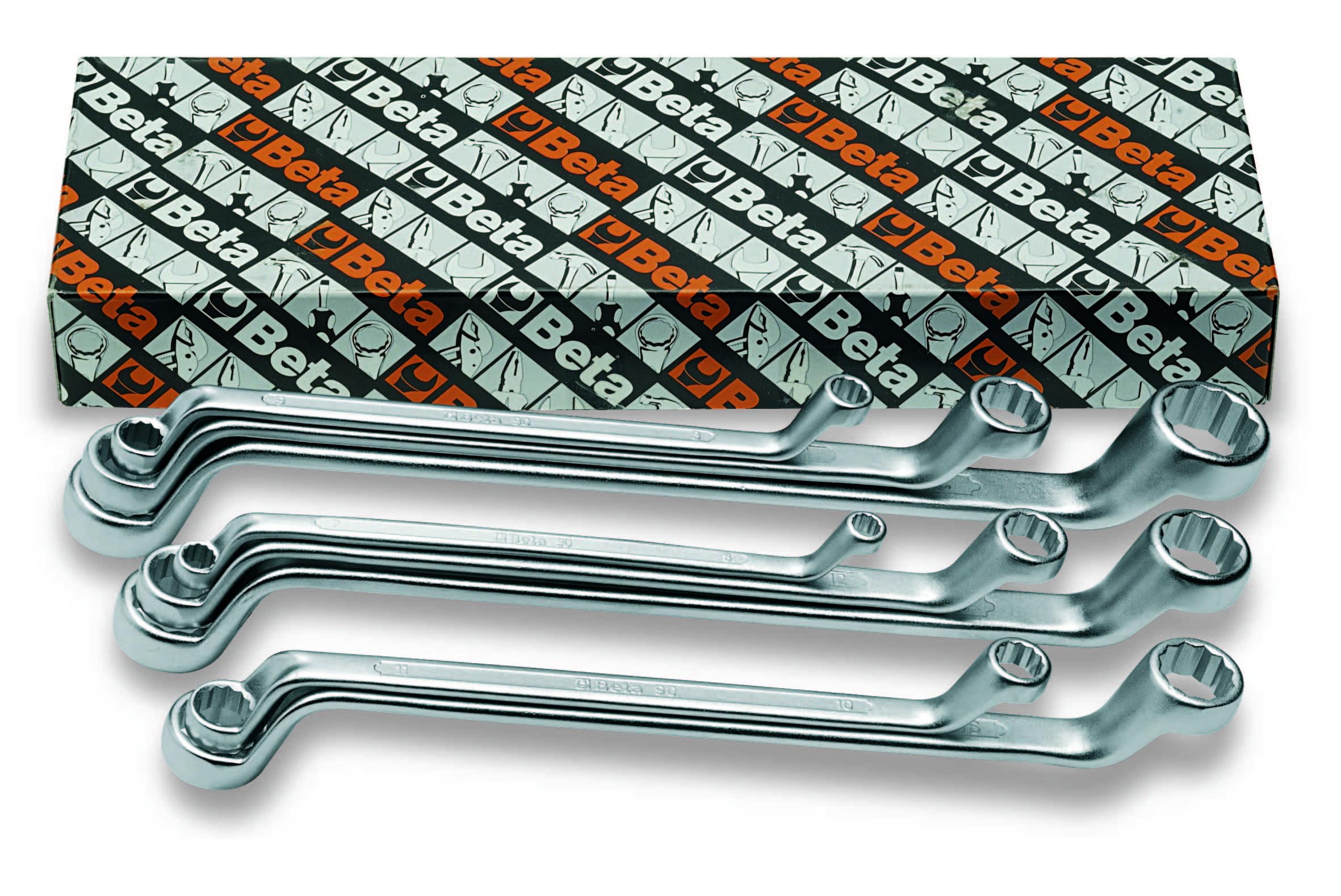 Beta 900162 Model 90 /S8 Double Ended Deep Offset Ring Spanners for Item 90, 8 Pieces