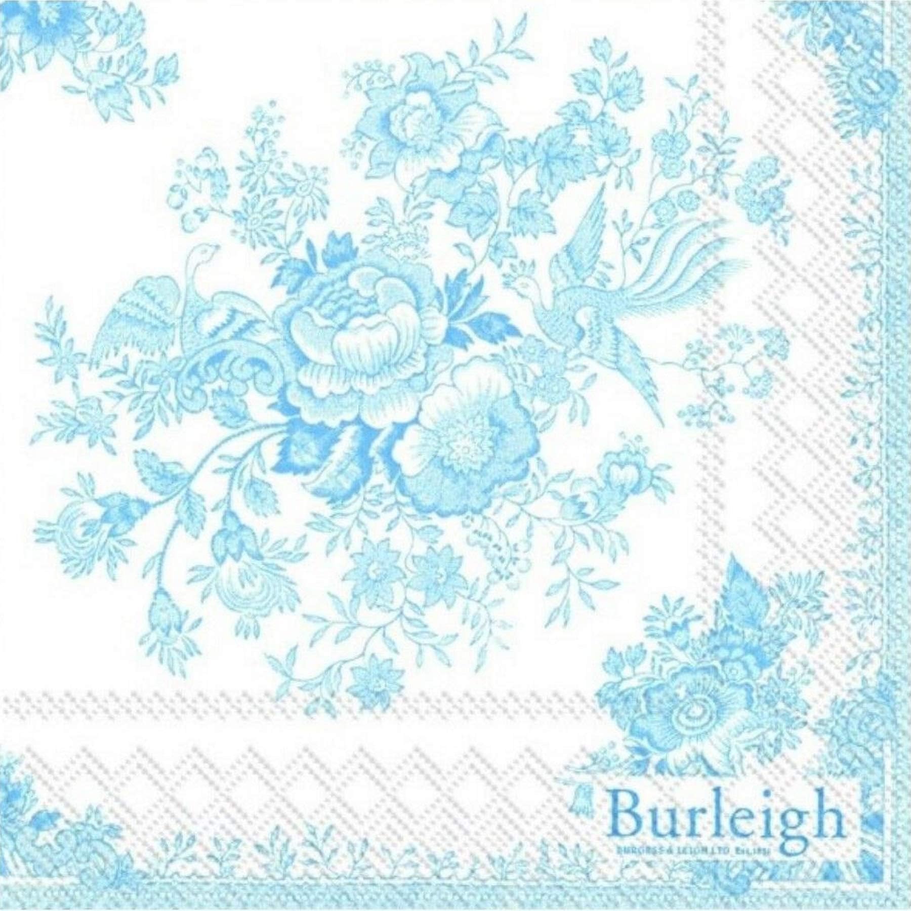 Burleigh Asiatic Pheasant Blue Paper Napkins 20 in Pack 33 cm Square