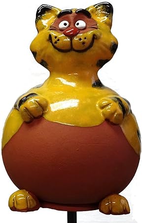 Chat De Jardin A Piquet De Jardin Modele Fleur Clous En Ceramique Amazon Fr Jardin