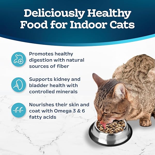 BLUE BUFFALO TASTEFULS ADULT INDOOR DRY CAT FOOD, CHICKEN & BROWN RICE, 3-LB BAG