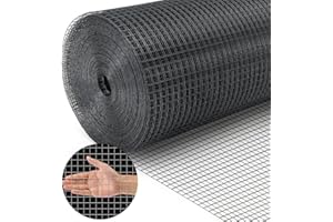 Land Guard 48 inch×100 ft Black Vinyl Coated Hardware Cloth, 19 Gauge 1/2 inch Black PVC Hardware Cloth, Black Welded Wire Fence Supports Poultry Netting Cage Fence…………