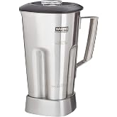Waring Commercial Stainless Steel Container, 64-Ounce | 64 oz. stainless steel container with blade and lid for blending smoothies, frozen cocktails and other tough blending jobs.
