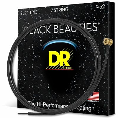 DR Strings Electric Guitar Strings, Black Beauties-Black Coated, 9-52 (BKE-7/9)