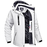 TACVASEN Women's Waterproof Winter Jacket Ski Hooded Insulated Jacket Fleece Warm Snow Outdoor Rain Windbreaker