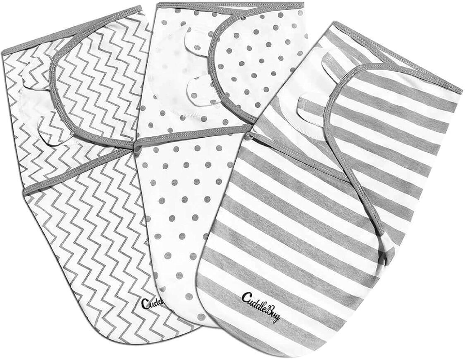 CuddleBug Adjustable Baby Swaddle Blanket & Wrap (Spots & Stripes