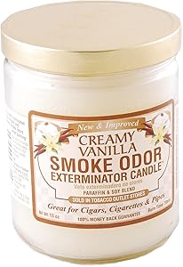 Odor Exterminator Candle Creamy Vanilla 13once by Smokers Candle