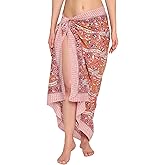 parihan Block Print Cotton Beach Sarong Wraps for Women, Pareo Swimsuit Coverups