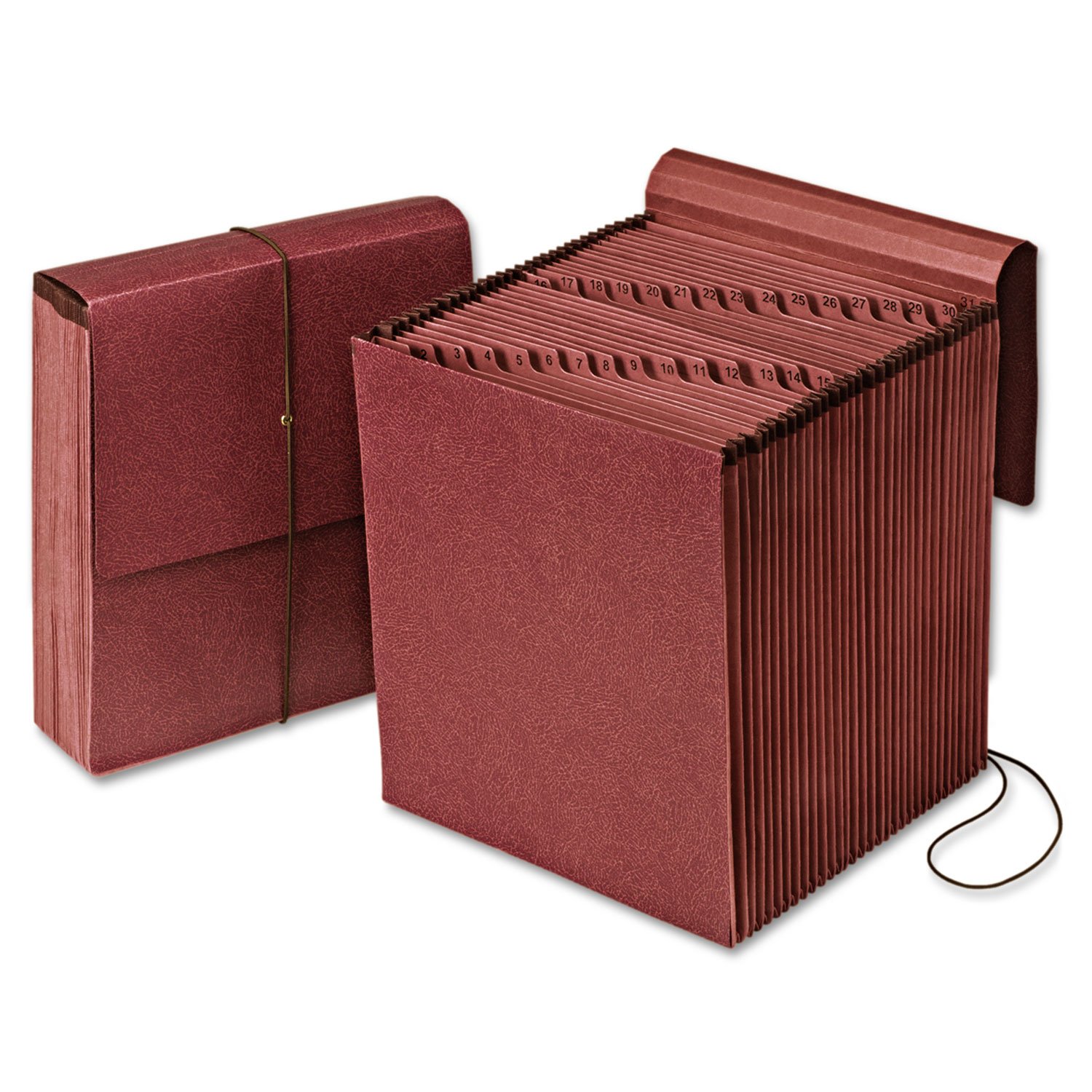Pendaflex Vertical Reinforced Daily 1-31/31 Pocket Reinforced Expanding File, Letter Size, 1 Each (14004),Red Fiber