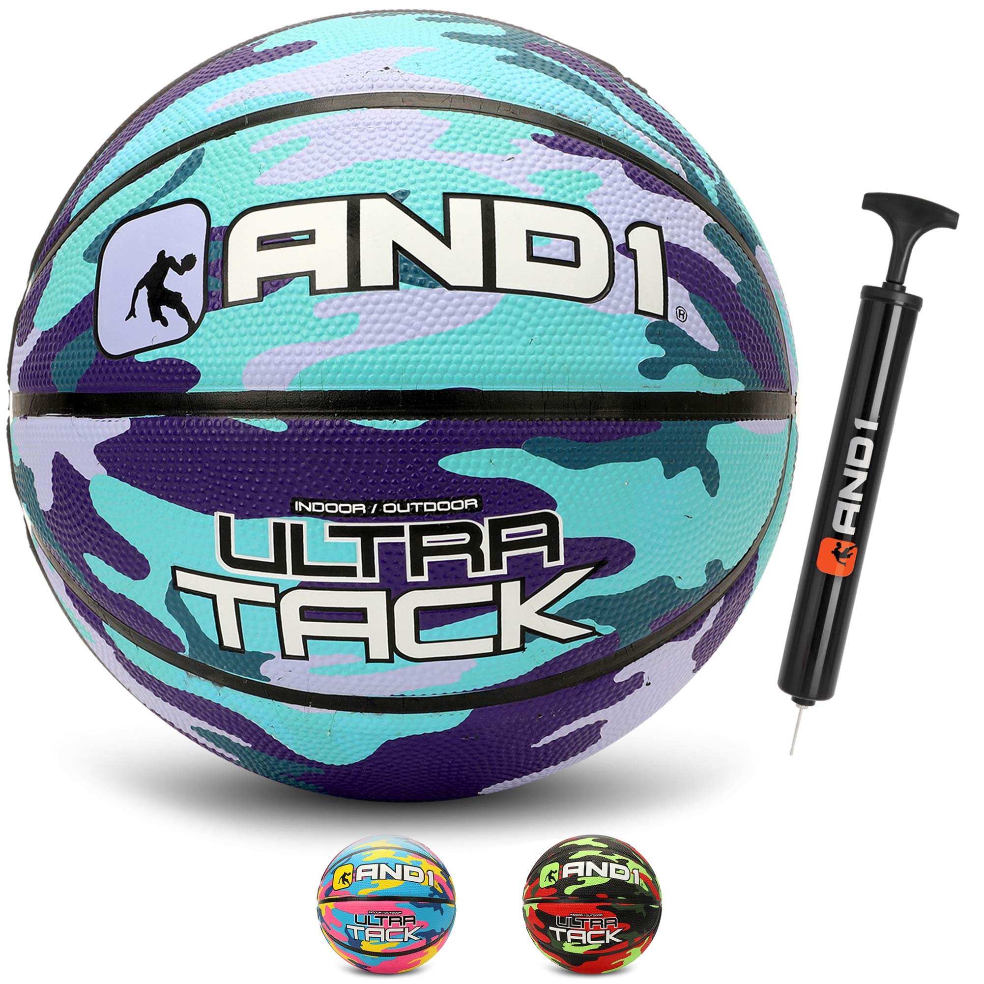 AND1Ultra Grip Basketball: Official Regulation Size 7 (29.5 inches) Rubber- Deep Channel Construction Streetball, Made for Indoor Outdoor Basketball Games