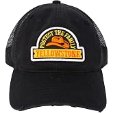 Yellowstone Trucker Hat, Adjustable Snapback Mesh Baseball Hat with Curved Brim