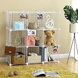 SONGMICS 9 Cube Wire Grid Storage Rack White Metal Mesh Shelving Unit LPI115W view 6