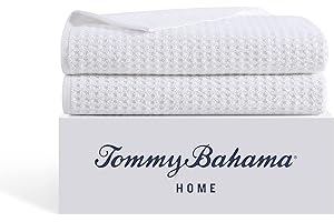 Tommy Bahama - Bath Towels, Highly Absorbent & Soft Bathroom Essentials, Low Linting & Fade Resistant, Oeko-Tex Certified (Northern Pacific White, 2 Piece)
