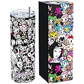 Tokidoki Official Insulated Tumblers, 20oz Bottle Insulated Stainless Steel Water Bottle with Straw Vacuum Sealed Tumbler, Thermal Cup for Hot & Cold Drinks, Cute Unicorno Design