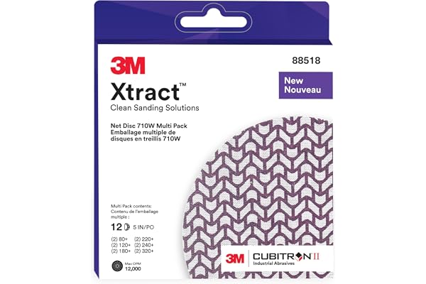 3M Xtract Cubitron II Net Disc 710W,Dust Free Sanding, 80+, 120+, 180+, 220+, 240+, 320+, 5 in x NH (127 mm x NH),1 Multipack