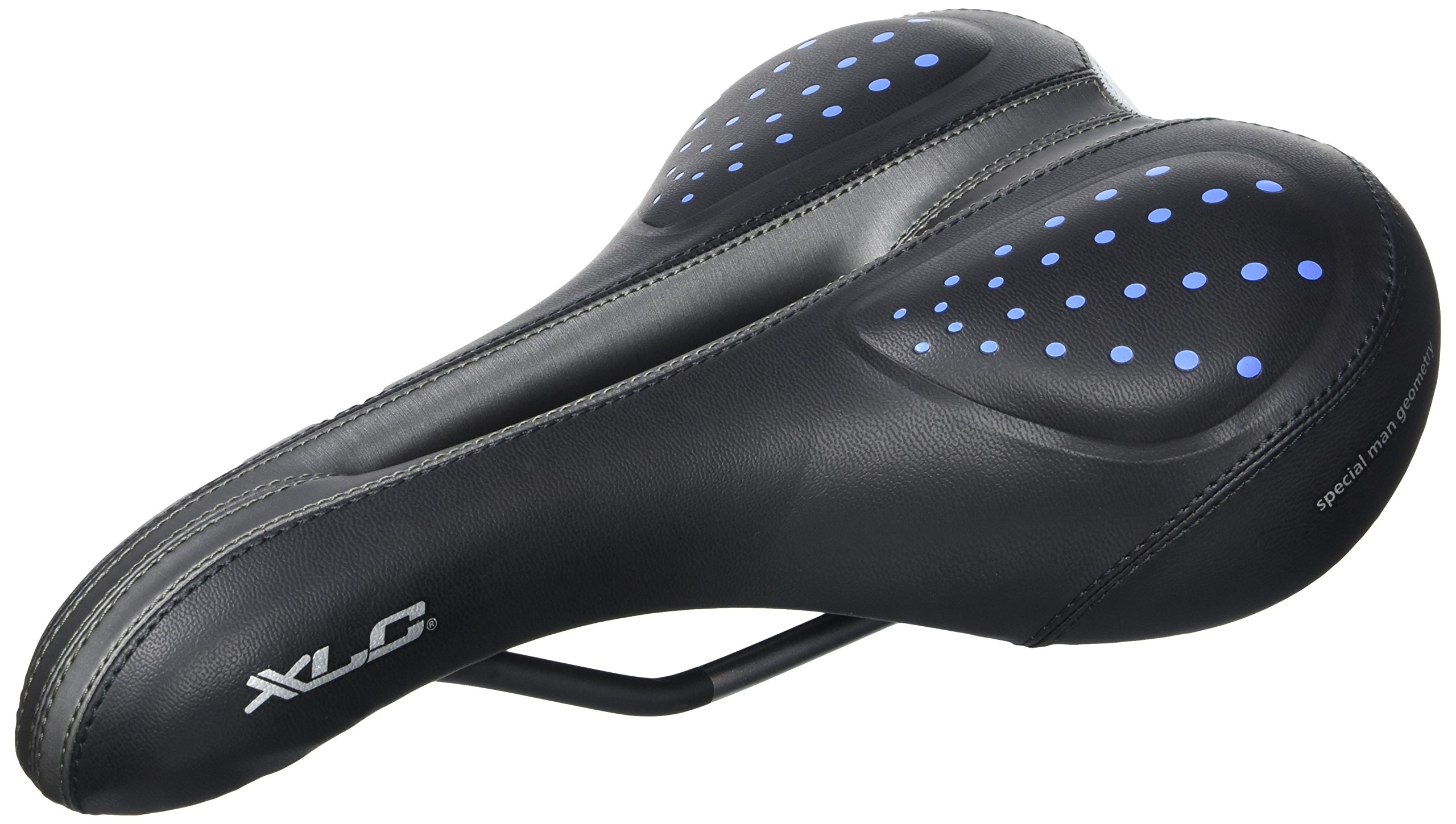 XLC Trekking saddle Globetrotter, Black, Gel Cushioning, Unisex, includes Rain Cover