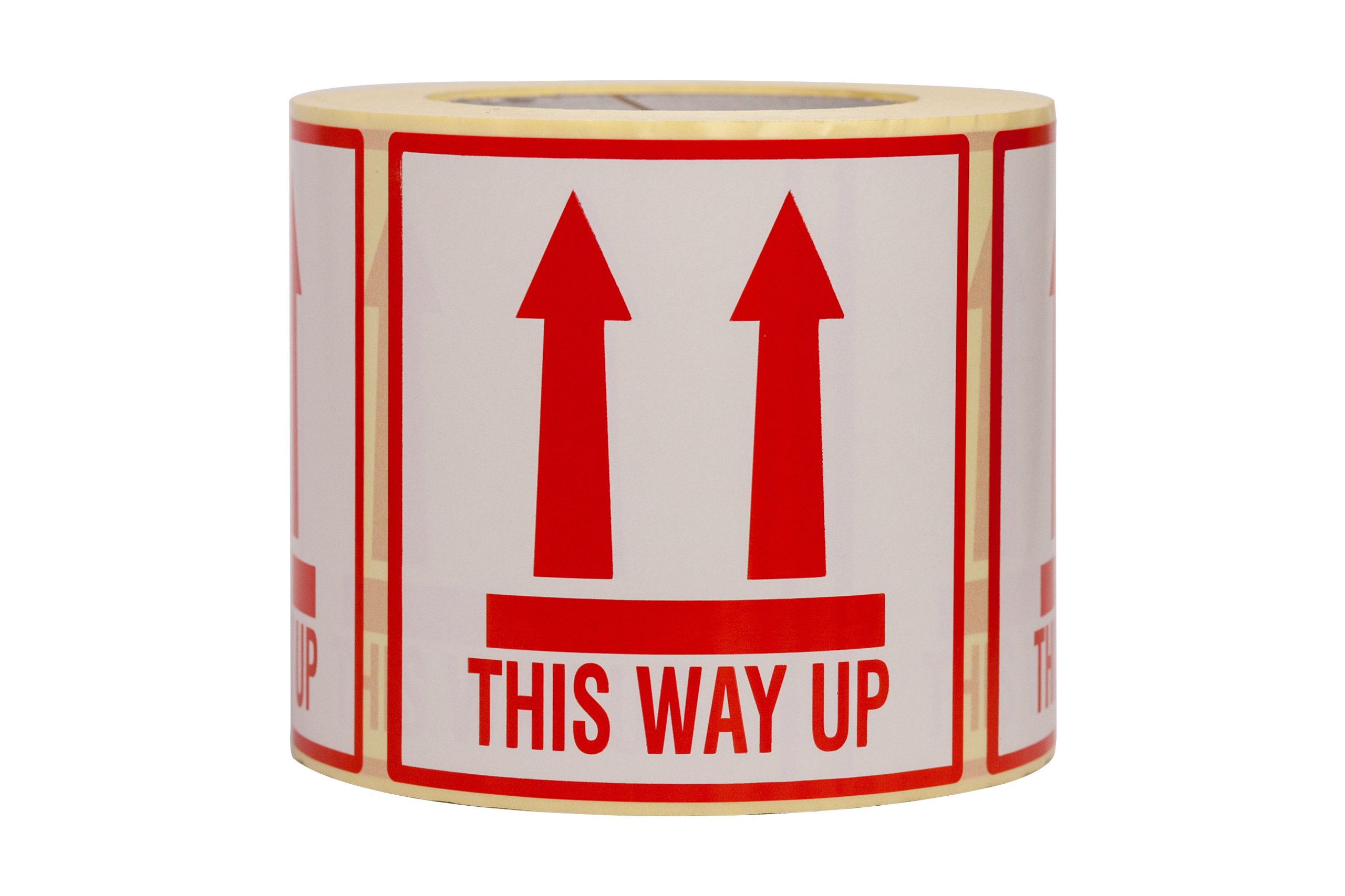 OliveBird 500 Parcel Stickers This Way Up Large Size 10x10CM Self Adhesive Labels with Permanent Hot-Melt Glue (500)