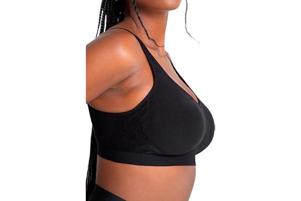 SHAPERMINT Bras for Women, Adjustable Wirefree Bralette with Support | Seamless wirefree bra with sewn-in padded cups, wide a