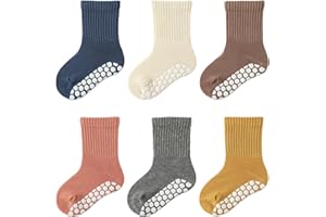 Zumou Toddler Non Slip Crew Socks Anti Skid for Baby Little Boys Girls Kids