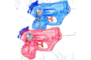 Mini Water Gun for Kids Toddler- 2 Pack Small Water Guns 5-7M Long Range Super Water Soaker Squirts Blasters Gun, Outdoor Wat