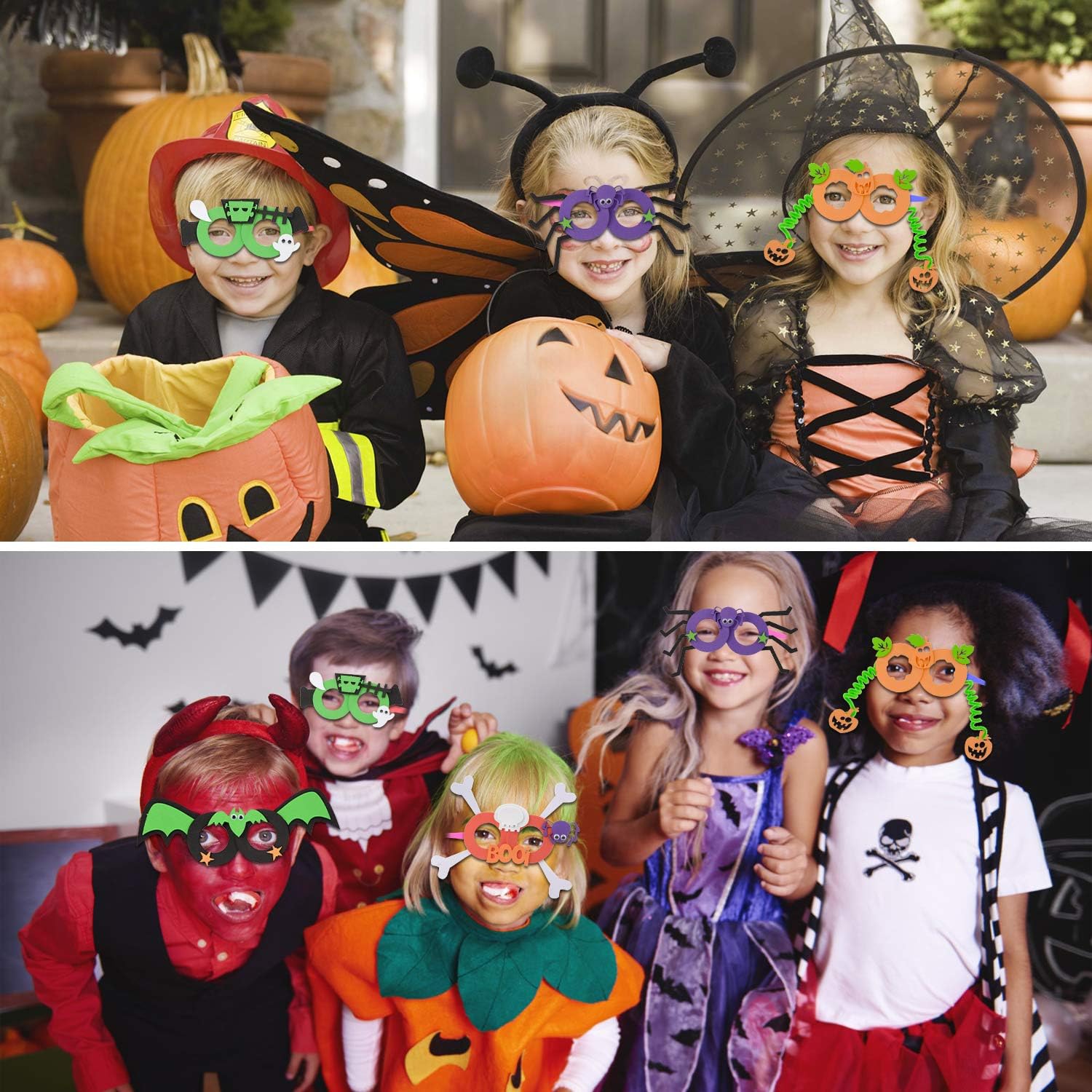 Kids Party Eyewear Justdolife Halloween Glasses Kids 5 Pairs