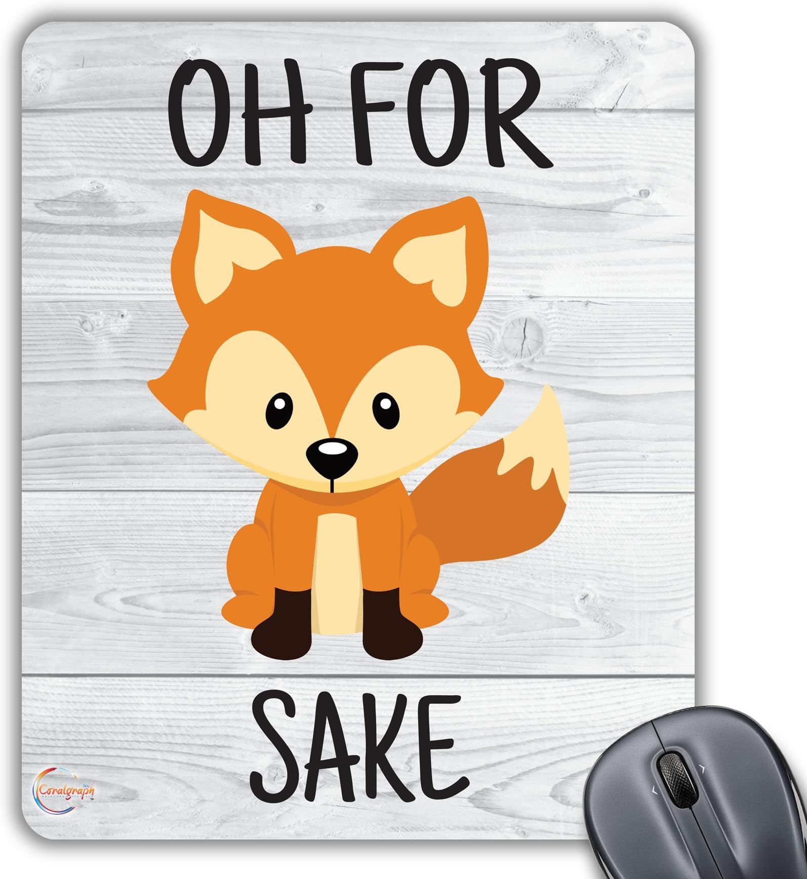 CP038 Oh for Fox Sake Novelty Gift Printed PC Laptop Computer Mouse Mat Pad
