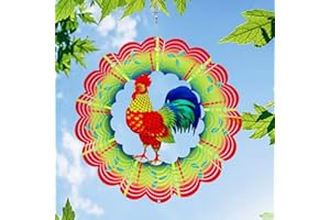 BRHTFM Wind Spinners Outdoor Garden Decor, 12“ Rooster Metal Wind Spinner for Yard Decorations Outdoor, Wind Spinners for Yard and Garden Front Porch Patio Decor