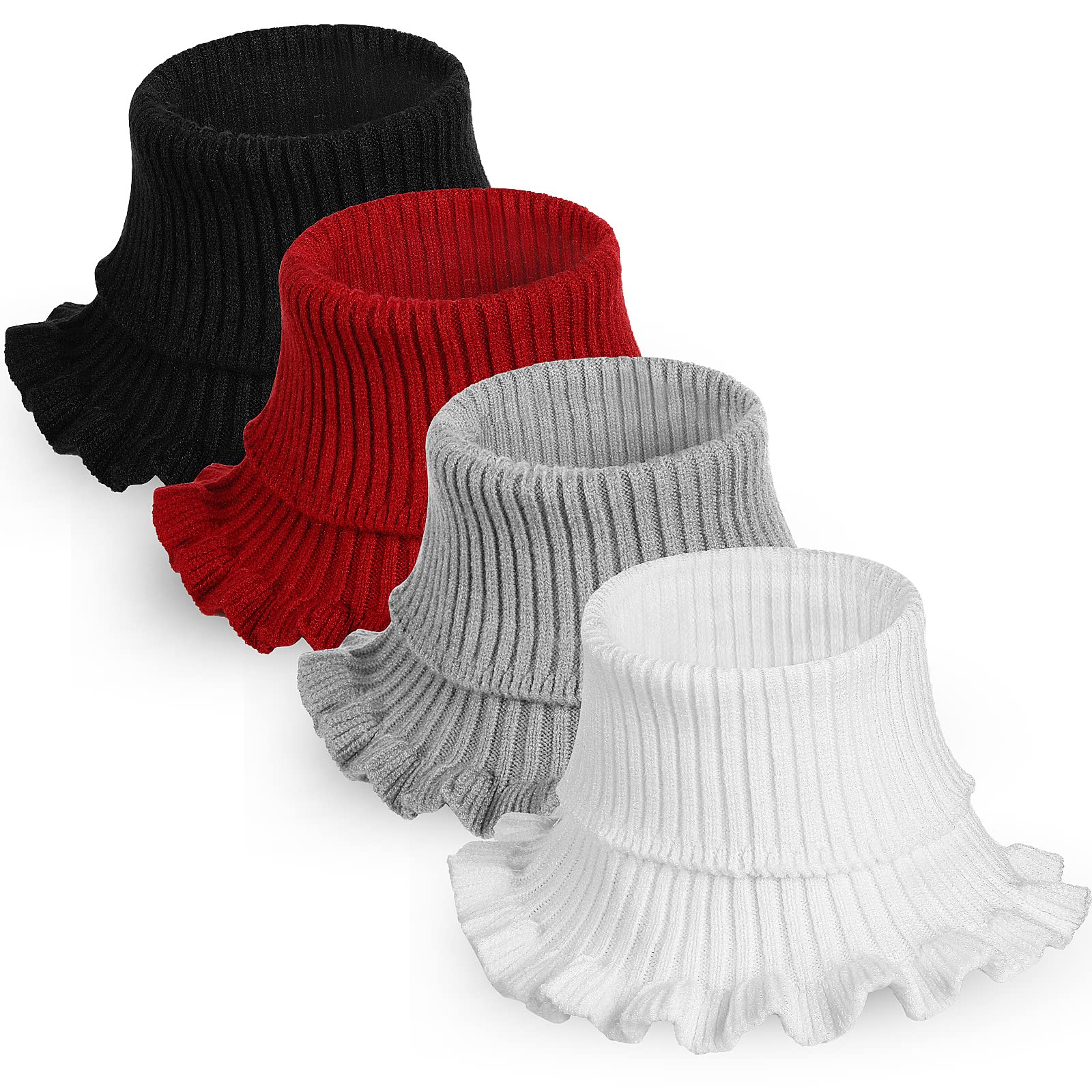 Photo 1 of **YELLOW & GRAY 2 PC** JenPen Winter Fake Turtleneck for Women Dickey Collar Knitted Detachable Half Top Mock High Turtleneck Neck Warm Faux Collar(Classic Color)