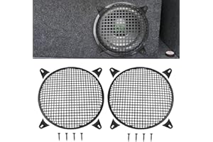 Tongze 12" Speaker Grill Cover: Car Audio Speaker Grill Cover, Subwoofer Metal Mesh-Waffle Grill Cover Protector with Rubber Frame(Pack of 2)