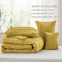 Bedsure Yellow California King Comforter Set - 4