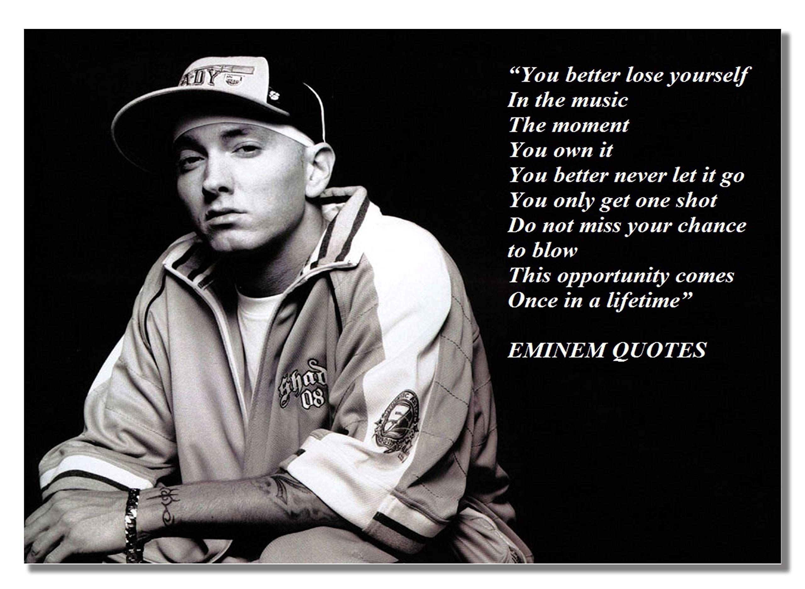 Eminem A3 Unframed American Rapper Music Star Poster Inspirational Quote Photo Picture