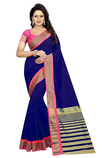 cotton with Blouse Piece saree (SDPL-MASTANI_ Blue_ FS)