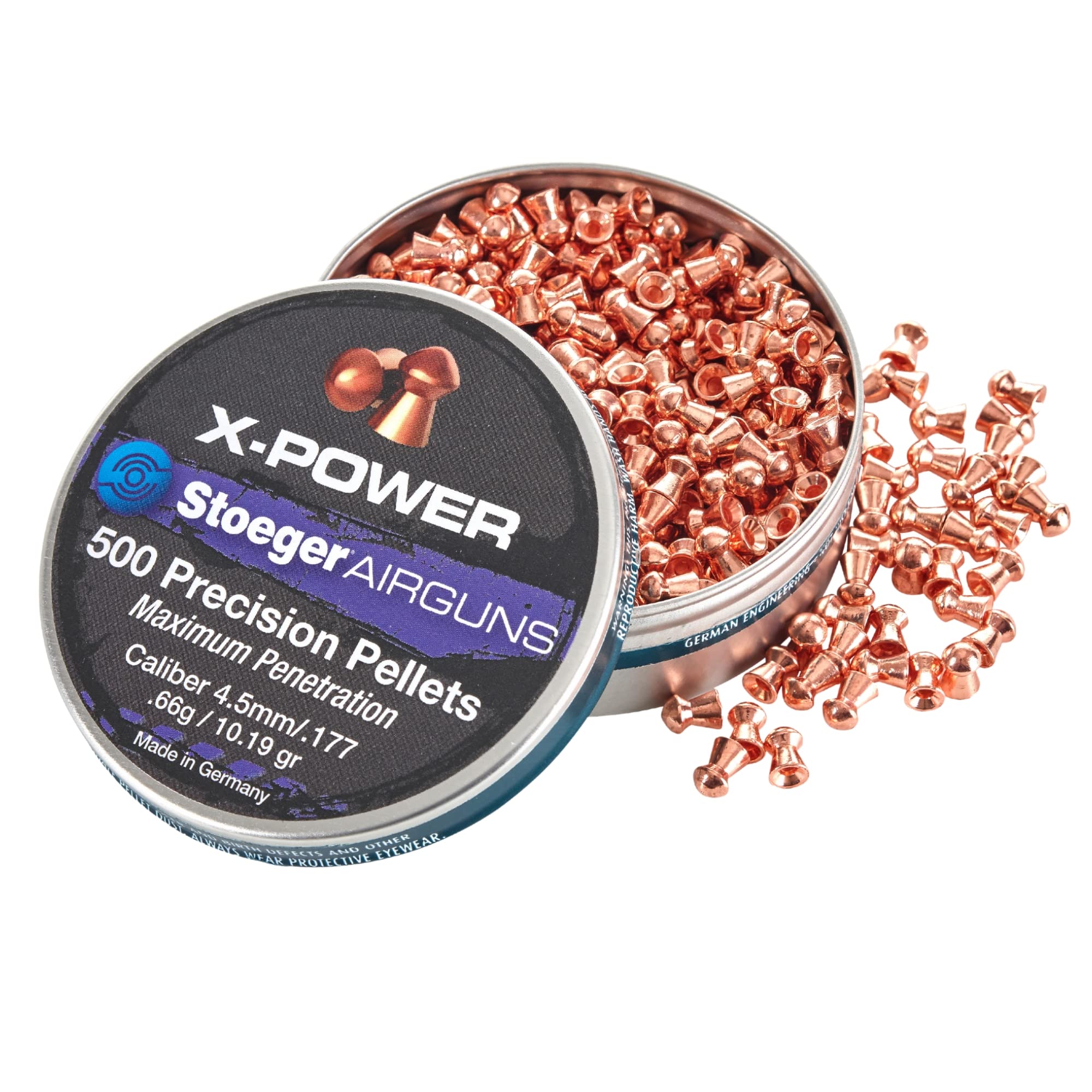 Photo 1 of Stoeger X-Power Maximum Penetration Copper Coated Lead Dome Point Pellets, .177 Caliber, 500 Pack