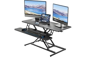 ERGOMAKER Height Adjustable Standing Desk Converter - 40"(101cm) Wide Platform Tabletop Workstation - Quick Sit to Stand Desk