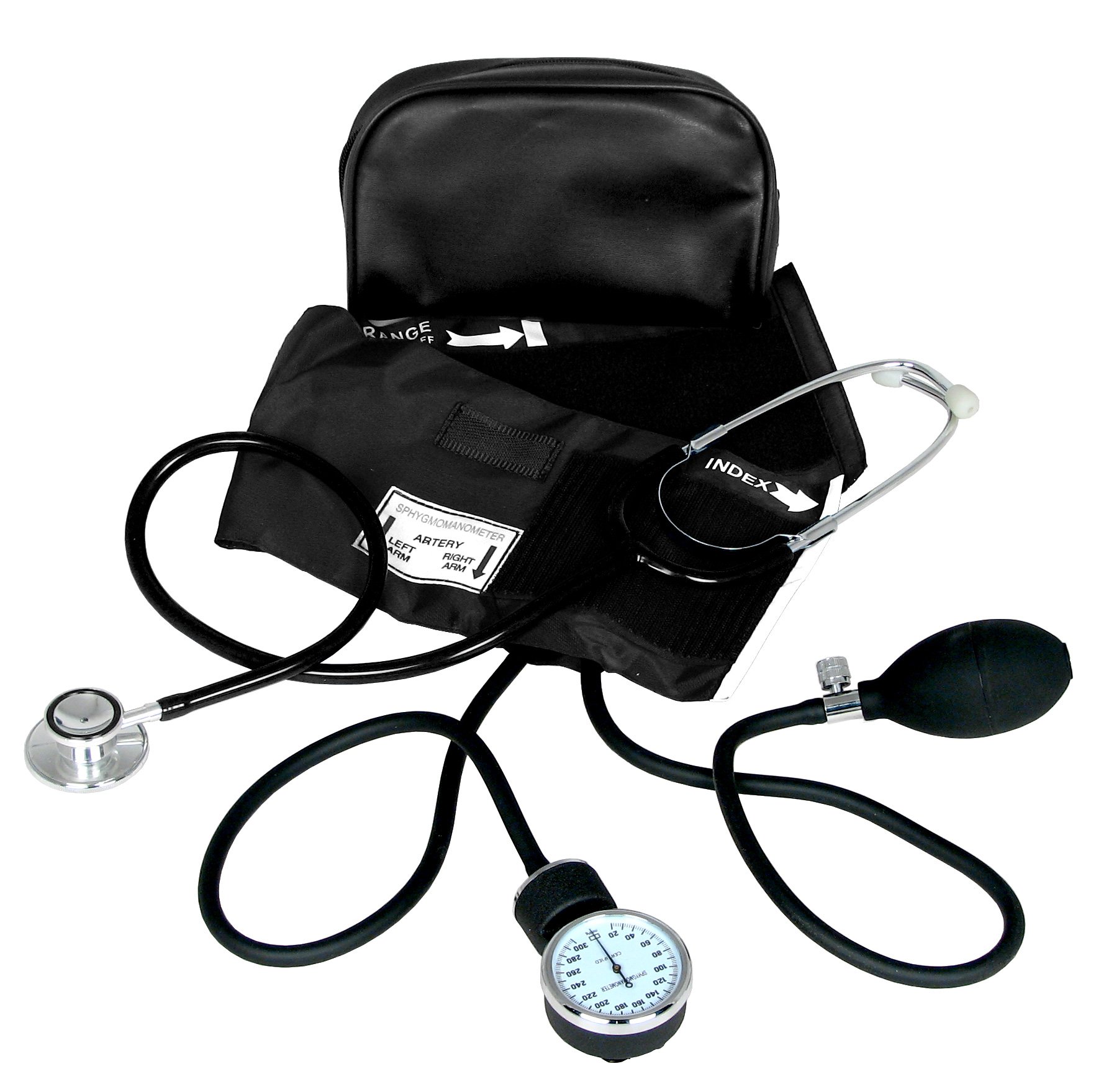 Blood Pressure Monitor Dual Head Stethoscope Kit Manual EMS Medical Arm