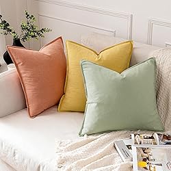 MIULEE Decorative Linen Pillow Covers 20x20 Inch