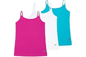 Lucky & Me | Emma Girls Camisoles | Longer Length w/Adjustable Straps | Tagless | Wear on Its Own Or Layering Top | 3-Pack
