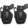 2 PACK Upgrade Universal Gun Holster for Men Women, Concealed Carry IWB OWB Pistols Holsters with Magazine Pouch Right and Left Hand Draw Fits S&W M&P Shield 9MM 380 Glock 17 19 26 43 Similar Handguns