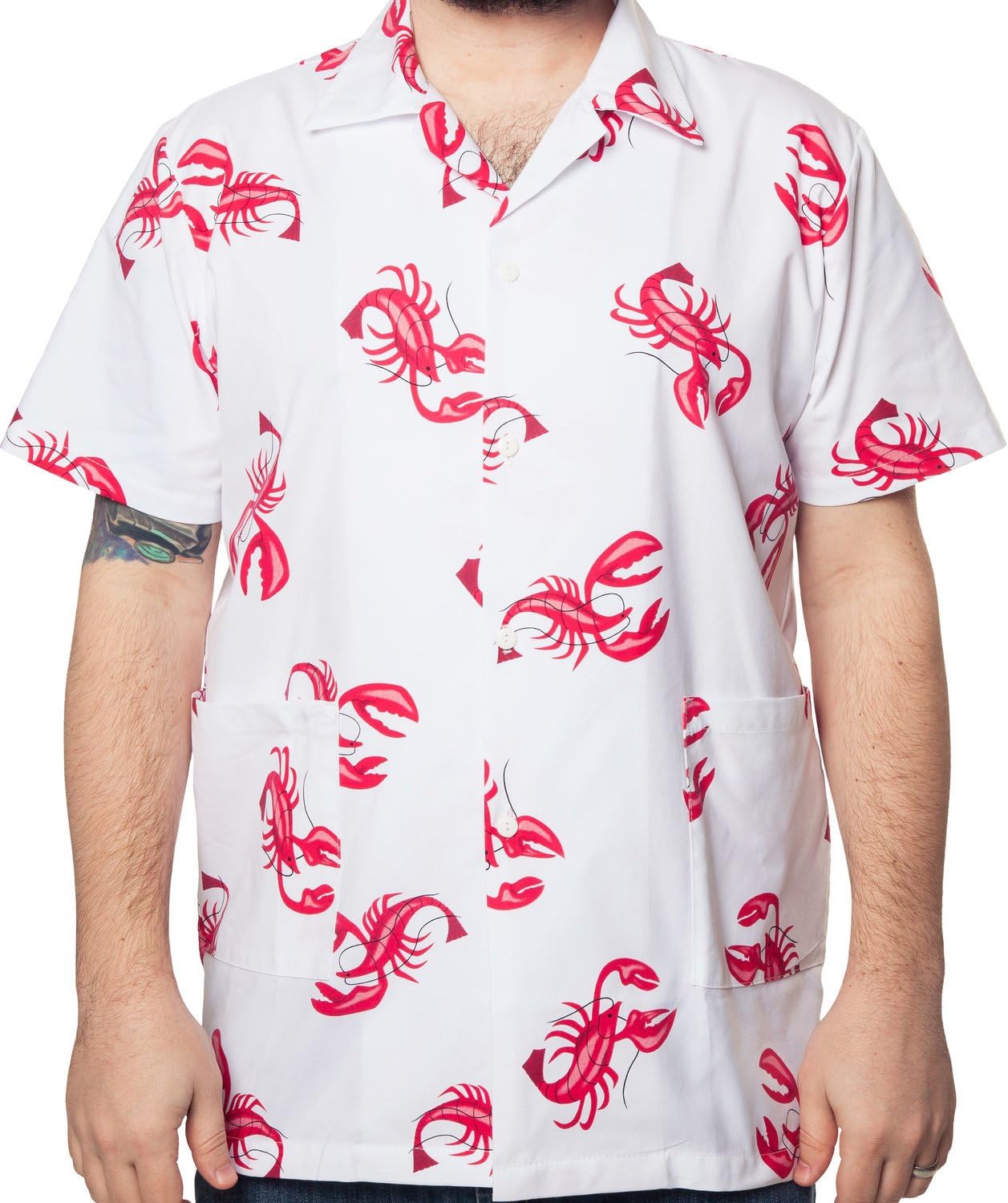 Men's Seinfeld Cosmo Kramer Lobster Shirt White/Red Large