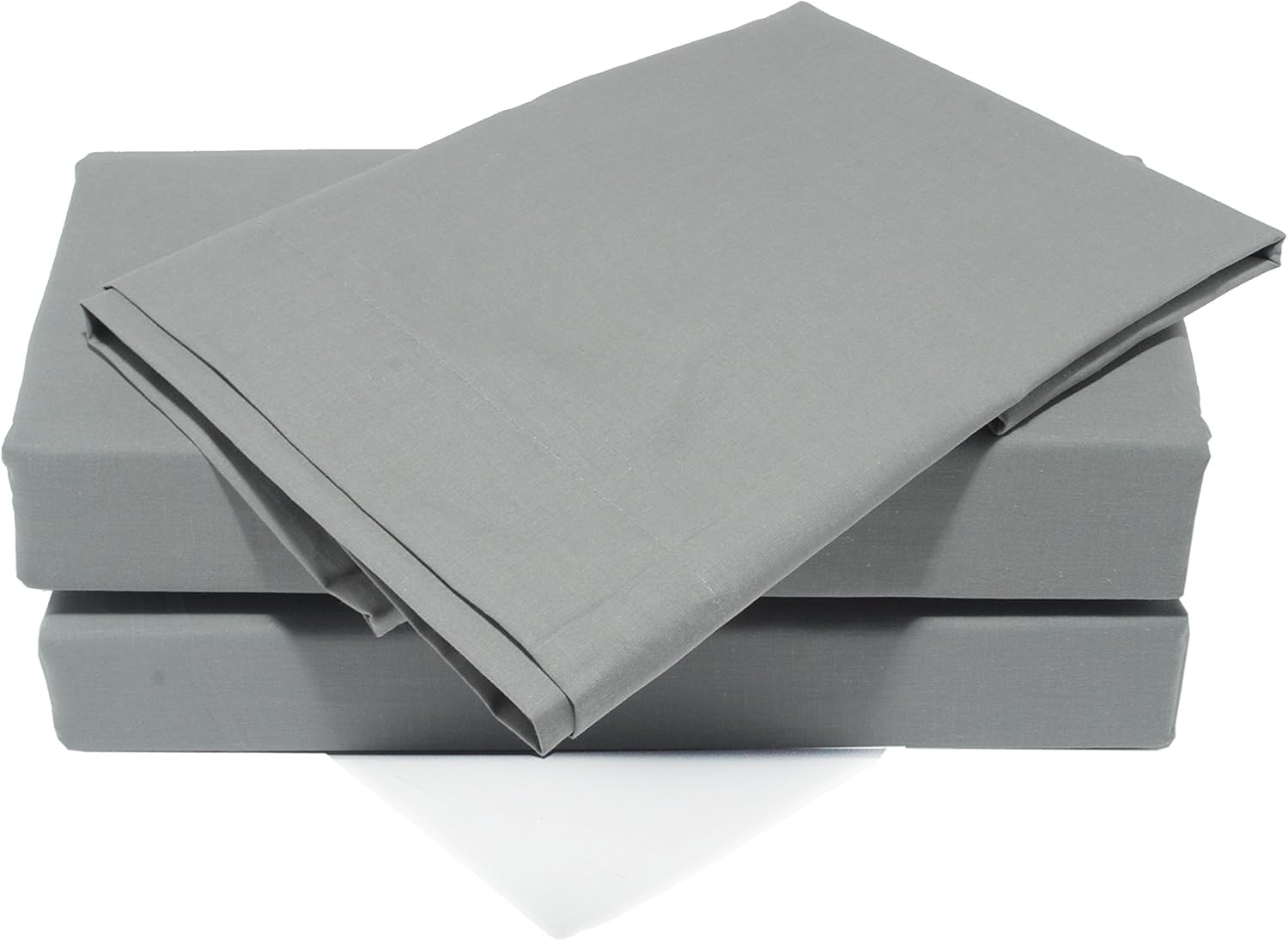 Lex’s Linens Extra Large Pillowcases - Grey Polycotton Bed Pillow Cover Pair 22″ × 31″ (55 × 78 cm) - Soft, Durable & Easy Care