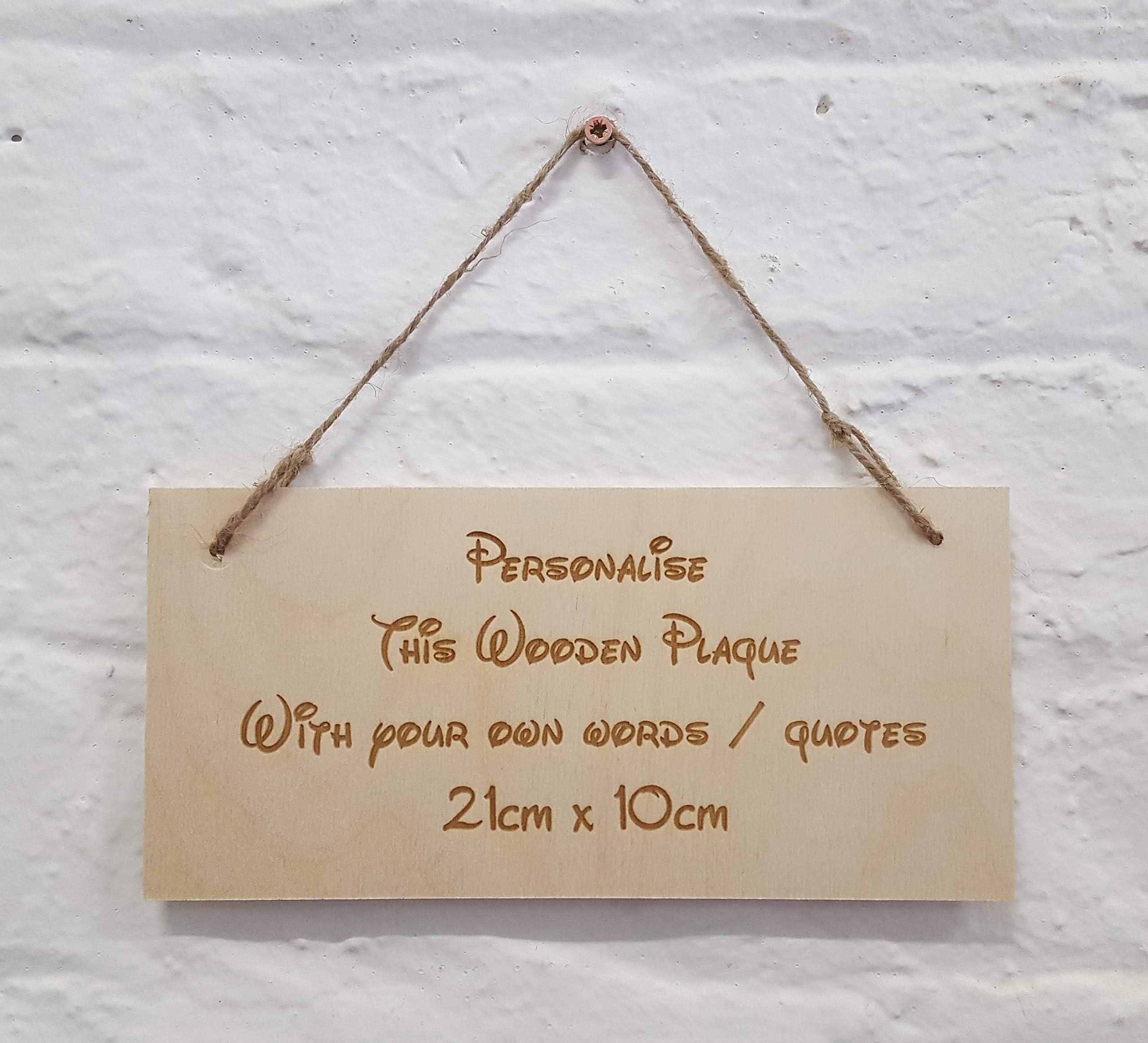 Personalised custom made wooden wall door sign plaque - Nursery Bedroom Kitchen Bathroom Weeding gift - Disney Font