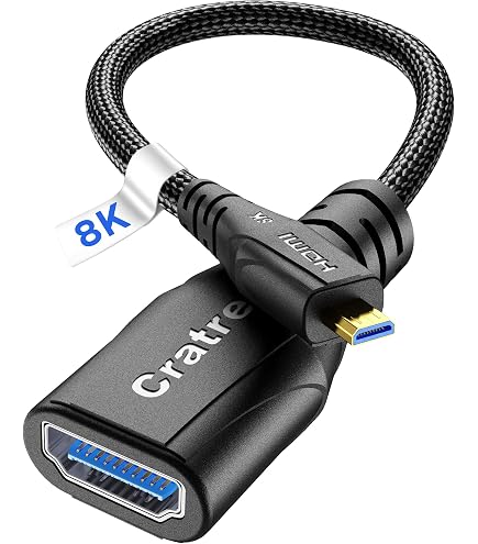 Cable Matters 2-Pack 8K / 4K 120Hz Micro HDMI to HDMI Adapter (Micro HDMI Adapter) in Black, 6 Inches with HDR Support for Raspberry Pi 4 (RPI4) and More